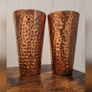 Hammered Copper Double Wall Insulated Tumblers - Set of 2